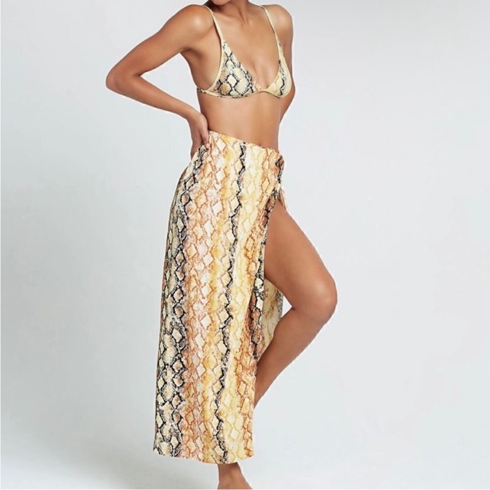 L*Space‎ Pretty In Python Mia Cover Up Sarong Skirt